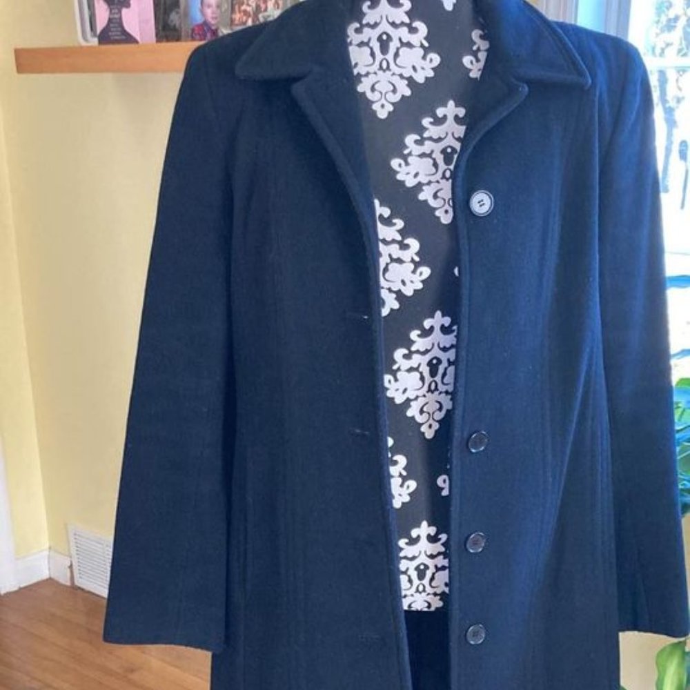 Women DKNY Black Wool Coat